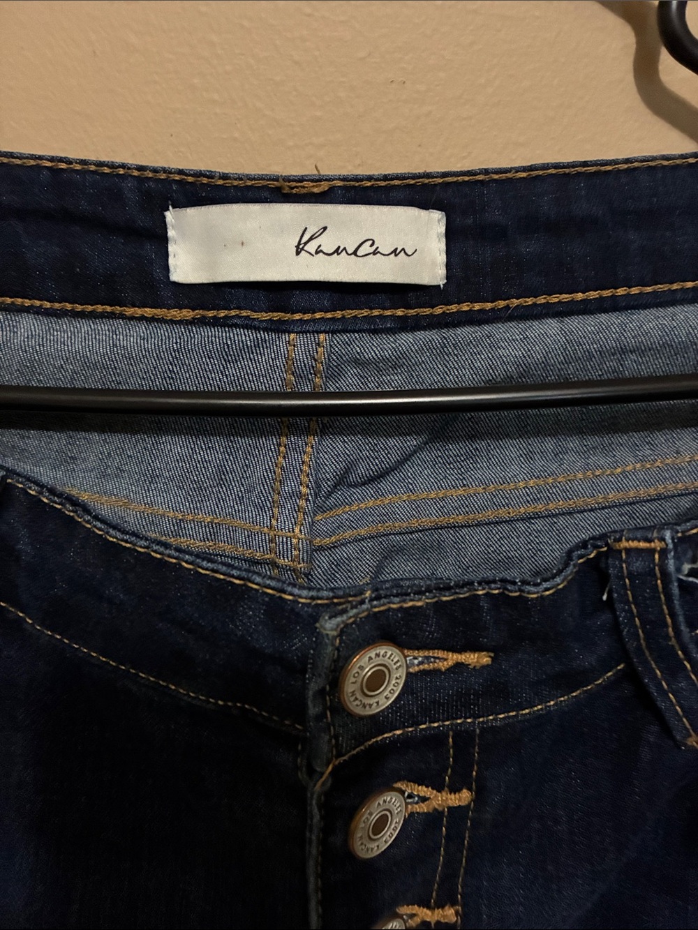 KanCan Dark Indigo Button-Fly High-Rise Jeans